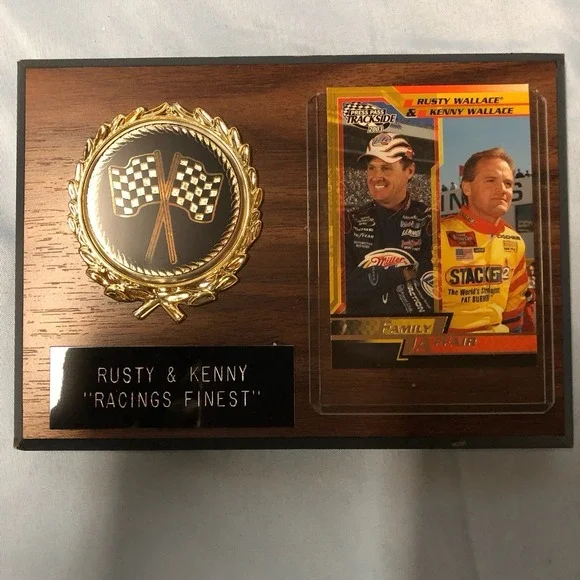 Rusty Kenny Wallace Plaque with Picture Card Excellent Condition NASCAR - Picture 1 of 2